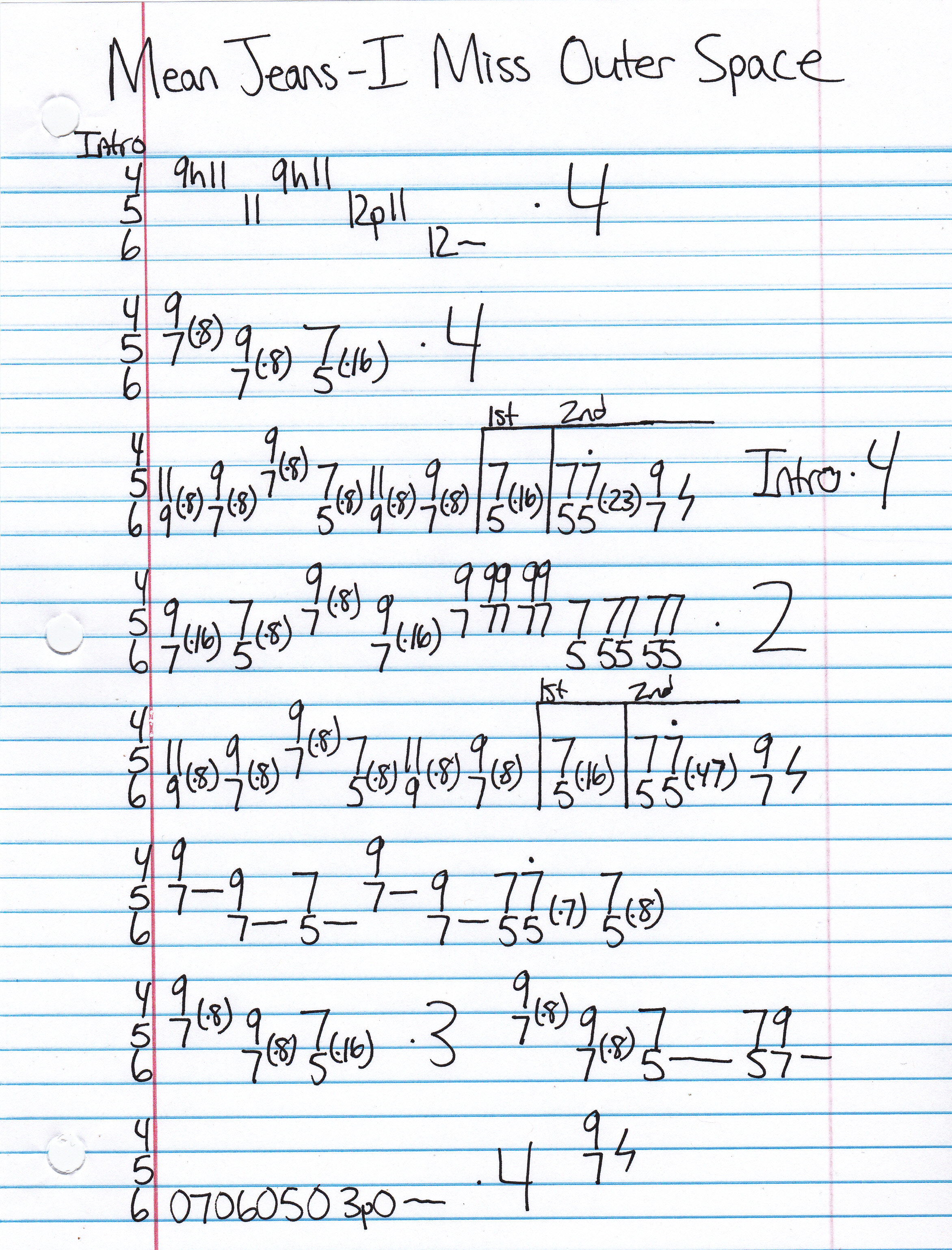 High quality guitar tab for I Miss Outer Space by Mean Jeans off of the album Singles. ***Complete and accurate guitar tab!***